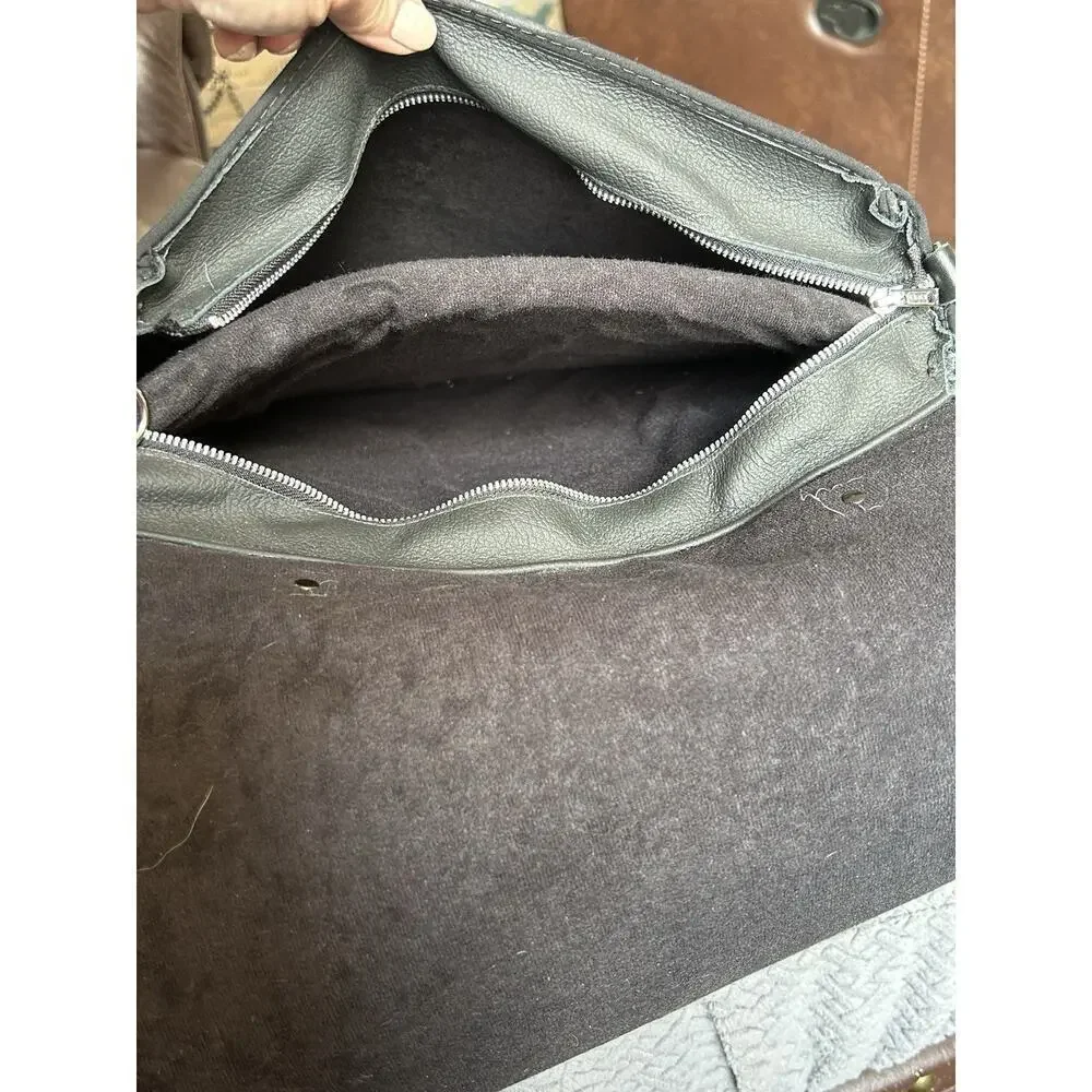 East Side Leather Black Back Pack Converts To Crossbody Hand Made Satchel Purse